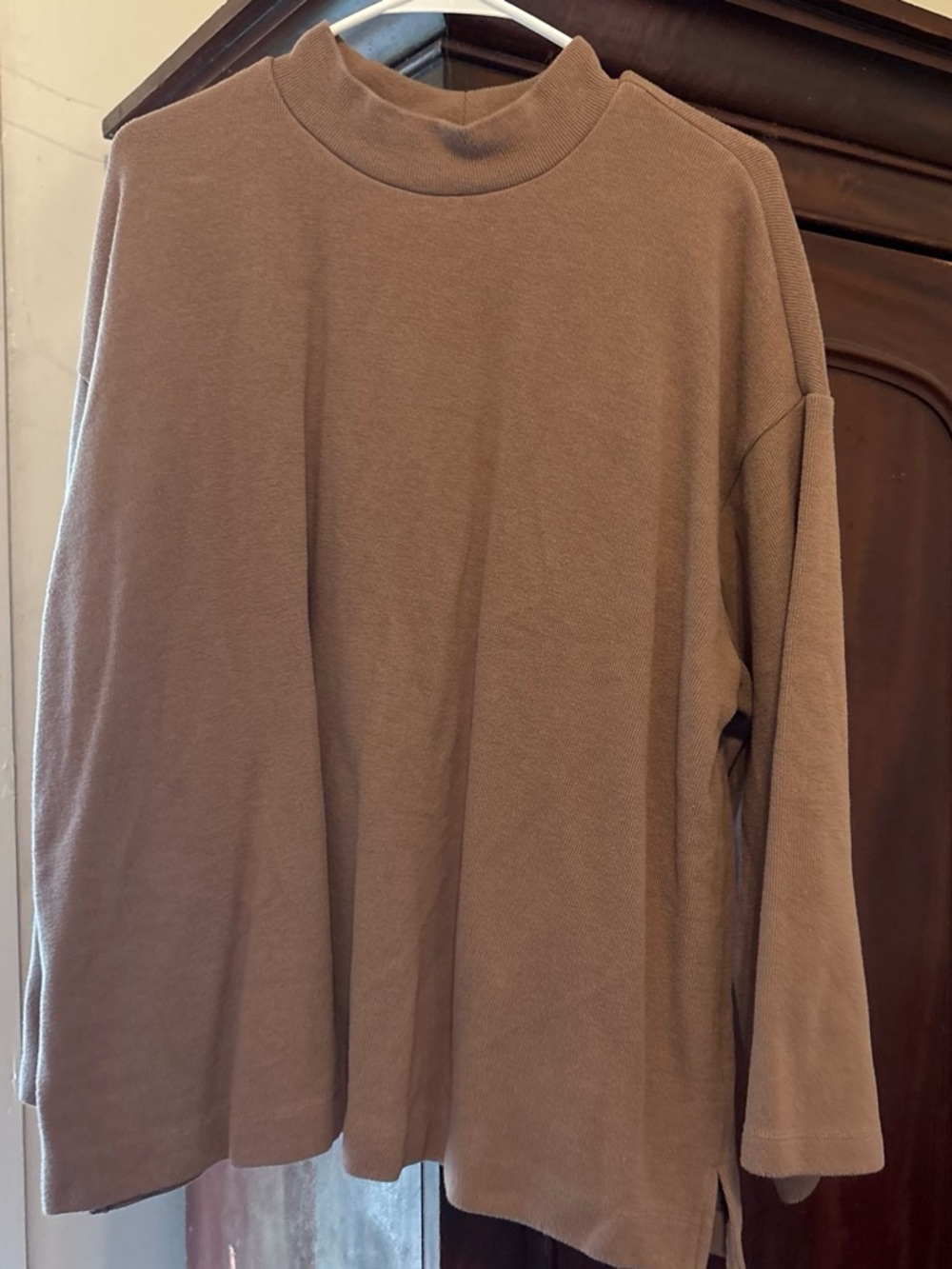 Old Navy Men's Brown Mock Neck Long Sleeve Shirt